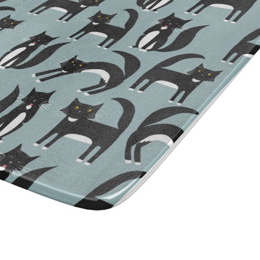Planche À Découper Chats Tuxedo noirs et blancs (Coin)