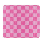 Planche À Découper Chaud Pink Checkerboard (Devant)