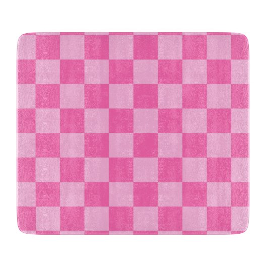 Planche À Découper Chaud Pink Checkerboard (Devant)