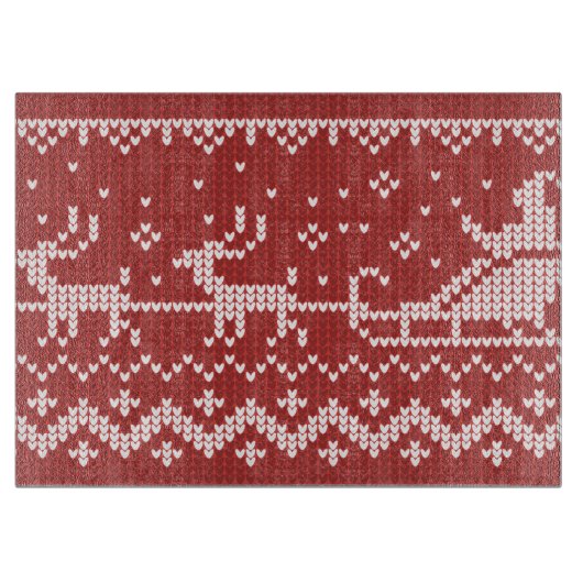 Planche À Découper Chaudron moche Le Père Noël traîne et rennes (Devant)