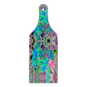 Planche À Découper Chaux psychédélique Trippy Lime Vert et Bleu Fleur (Devant)