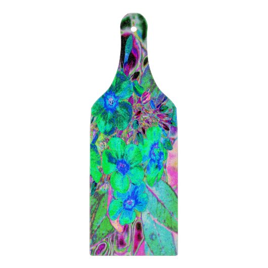 Planche À Découper Chaux psychédélique Trippy Lime Vert et Bleu Fleur (Devant)