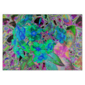 Planche À Découper Chaux psychédélique Trippy Lime Vert et Bleu Fleur (Devant)