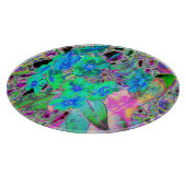 Planche À Découper Chaux psychédélique Trippy Lime Vert et Bleu Fleur (Coin)