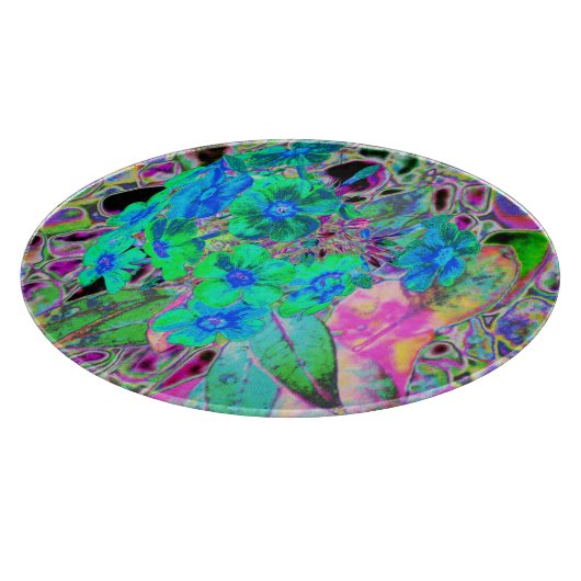 Planche À Découper Chaux psychédélique Trippy Lime Vert et Bleu Fleur (Coin)