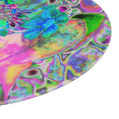 Planche À Découper Chaux psychédélique Trippy Lime Vert et Bleu Fleur (Coin)
