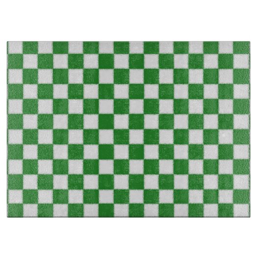 Planche À Découper Checkered blanc et vert (Devant)