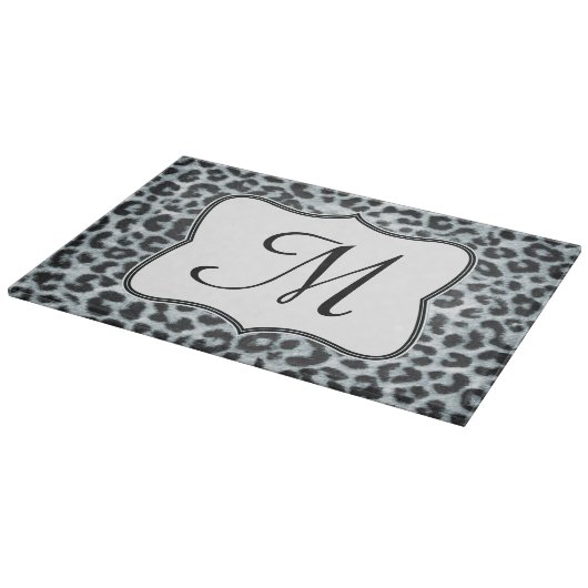 Planche À Découper Cheetah Spot Animal Monogramme Panneau de coupe en (Coin)
