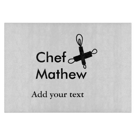 Planche À Découper Chef cuisinier ajouter nom texte hommes cuisine bo (Devant)