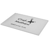 Planche À Découper Chef cuisinier ajouter nom texte hommes cuisine bo (Coin)