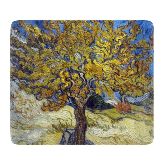 Planche À Découper Chef-d'œuvre d'art du mûrier de Van Gogh (Devant)