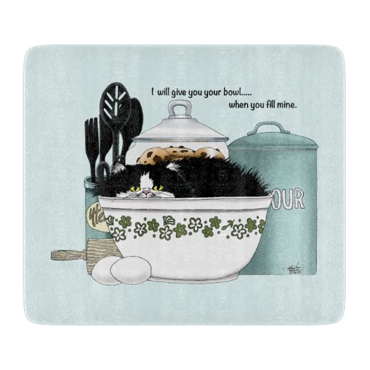 Planche À Découper Chef pâtissier Chat Bleu (Devant)