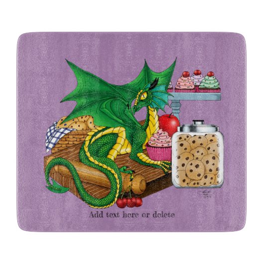 Planche À Découper Chef pâtissier Dragon Vert (Devant)