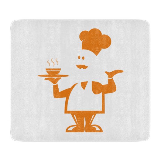 Planche À Découper Chef tenant un bol de soupe (Devant)