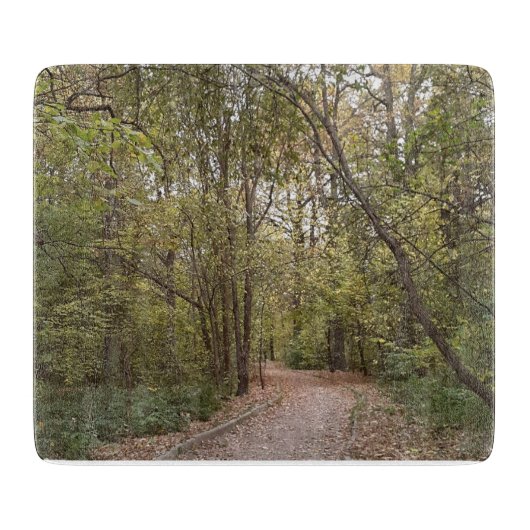Planche À Découper Chemin forestier d'automne doré (Devant)