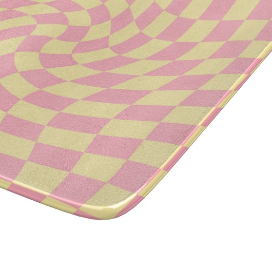 Planche À Découper Chèque Retro Chèque Retro Peach Rose (Coin)