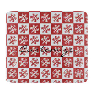 Planche À Découper Chèque rouge/blanc motif flocon de neige Thunder_