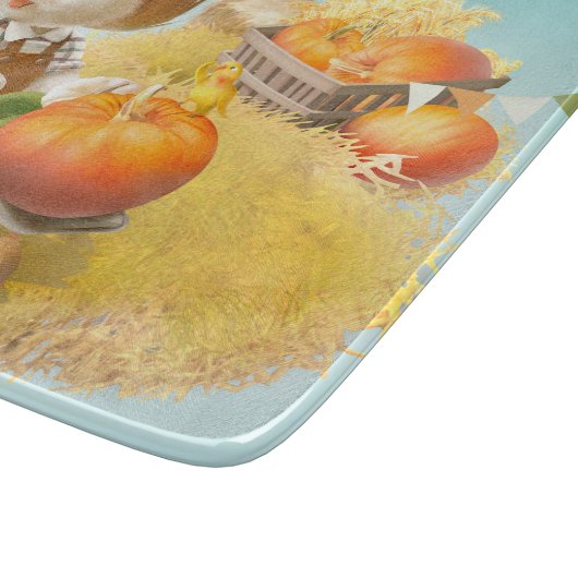 Planche À Découper Cher fermier chien avec Citrouille (Coin)