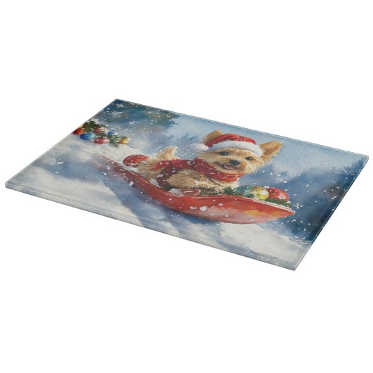 Planche À Découper Chesapeake Bay Terrier Dog dans Sledge Noël (Coin)