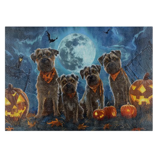 Planche À Découper Chesapeake Bay Terrier Halloween Éffrayant (Devant)