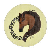 Planche À Découper Cheval Brown celtique Jaune (Devant)