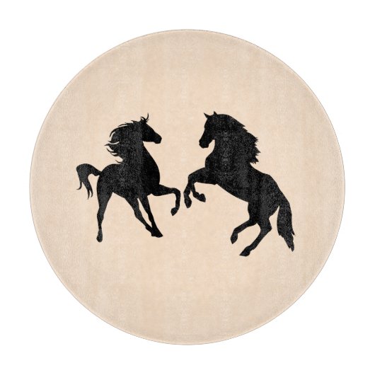 Planche À Découper Cheval Couple Coupe Board Vos Couleurs (Devant)