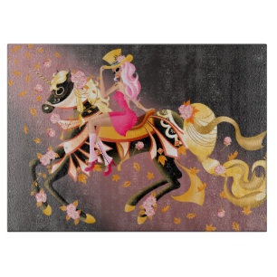 Planche À Découper Cheval et dame du crâne de sucre 15x11