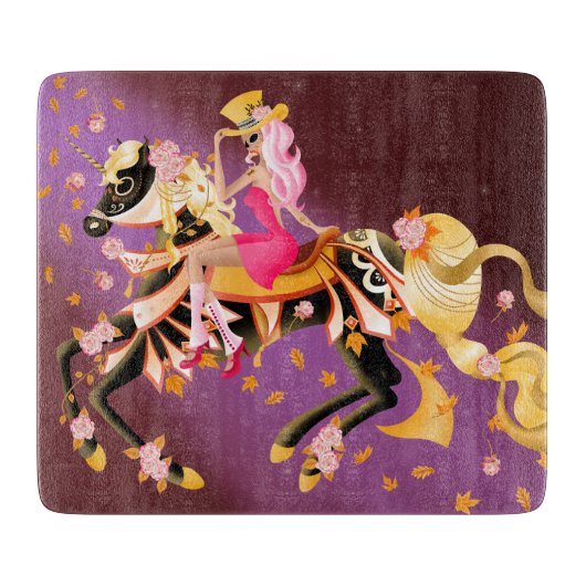 Planche À Découper Cheval et dame du crâne de sucre 6x7 (Devant)