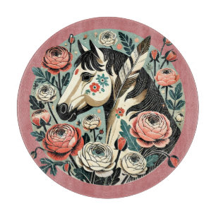 Planche À Découper Cheval et plumes