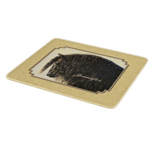 Planche À Découper Cheval friésien Jaune (Coin)