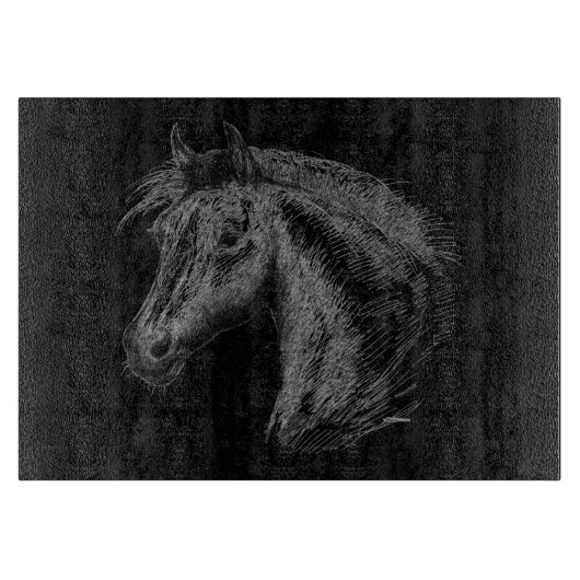 Planche À Découper Cheval : Noir (Devant)