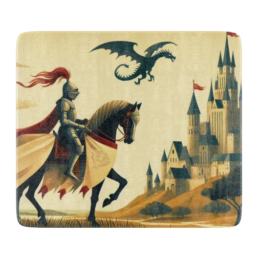 Planche À Découper Chevalier médiéval/château de wyvern fantasy (Devant)