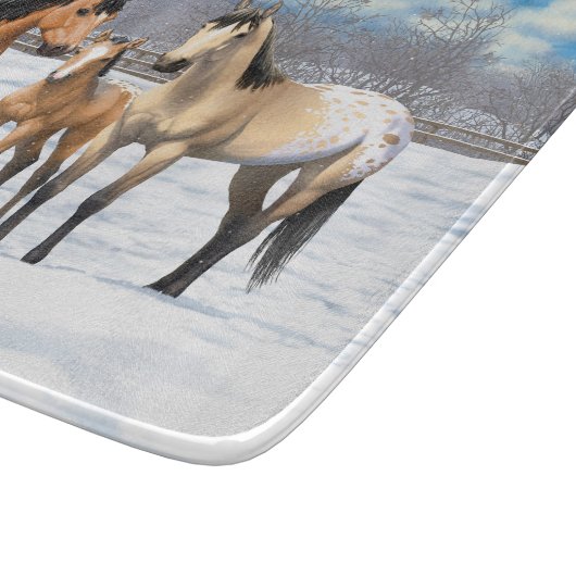 Planche À Découper Chevaux Appaloosa En Peau De Bouche En Neige (Coin)