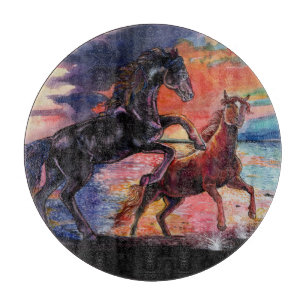 Planche À Découper Chevaux d'aquarelle sans fin Sky