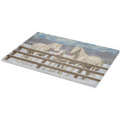 Planche À Découper Chevaux Du Quartier Blanc En Neige (Coin)