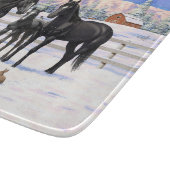 Planche À Découper Chevaux Du Quartier Noir En Neige (Coin)