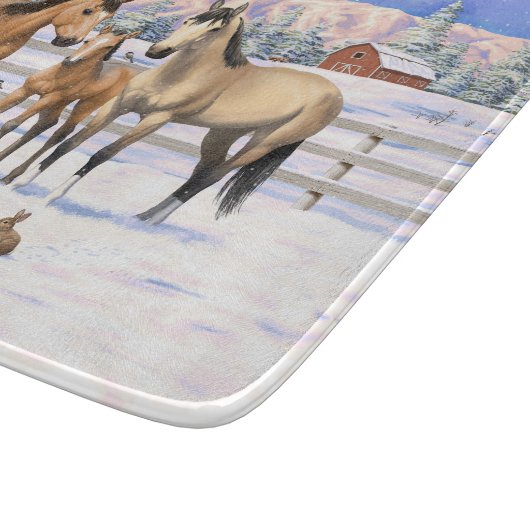 Planche À Découper Chevaux En Peau De Bouche En Neige (Coin)