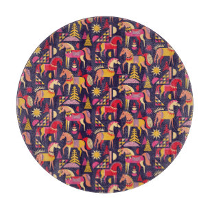Planche À Découper Chevaux Scandinaves : Décoration Décorative Sans C