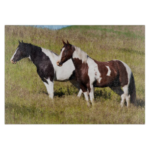 Planche À Découper Chevaux sur le flanc de colline