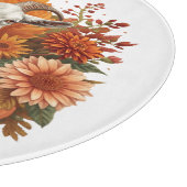 Planche À Découper Chèvre avec fleurs d'automne & Citrouille (Coin)