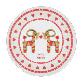 Planche À Découper Chèvre suédoise et coeurs de paille personnalisés (Devant)