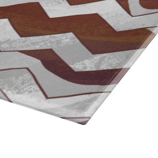 Planche À Découper Chevron Vache Brown et blanc (Coin)