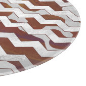 Planche À Découper Chevron Vache Brown et blanc (Coin)