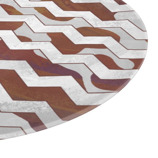 Planche À Découper Chevron Vache Brown et blanc (Coin)