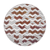 Planche À Découper Chevron Vache Brown et blanc (Devant)