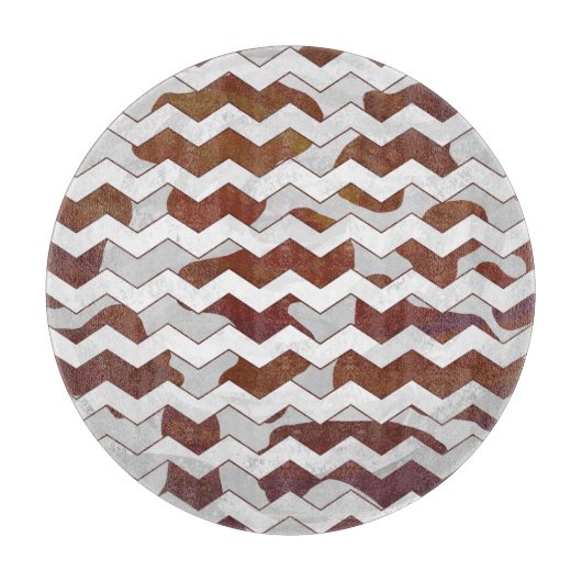 Planche À Découper Chevron Vache Brown et blanc (Devant)