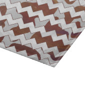 Planche À Découper Chevron Vache Brown et blanc (Coin)