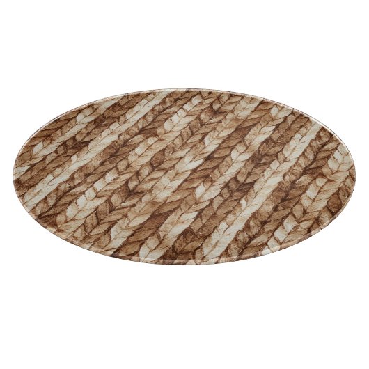 Planche À Découper Chic Crème Brown Faux Tissus (Coin)