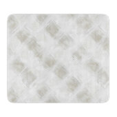 Planche À Découper Chic Crème Rayures Blanches Mariage (Devant)