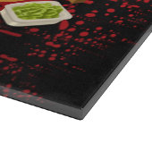 Planche À Découper Chic Élégant Moderne Sushi Noir & Rouge (Coin)
